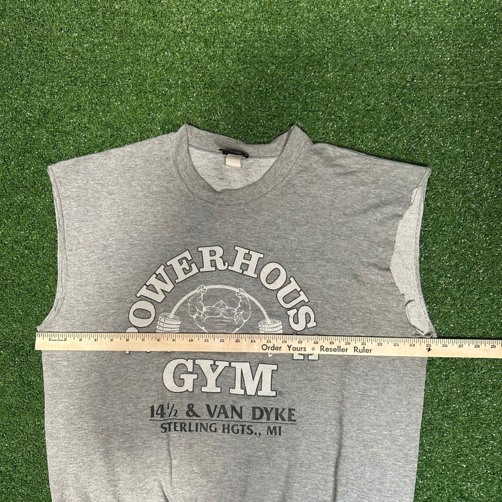 Vintage 90s‎ Powerhouse Gym Cutoff Sweatshirt Made in USAA Mens XL - Picture 6 of 16